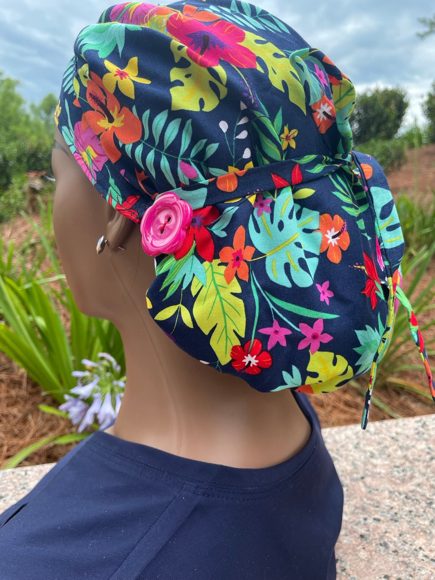Tropical Scrub Cap-Satin Lined
