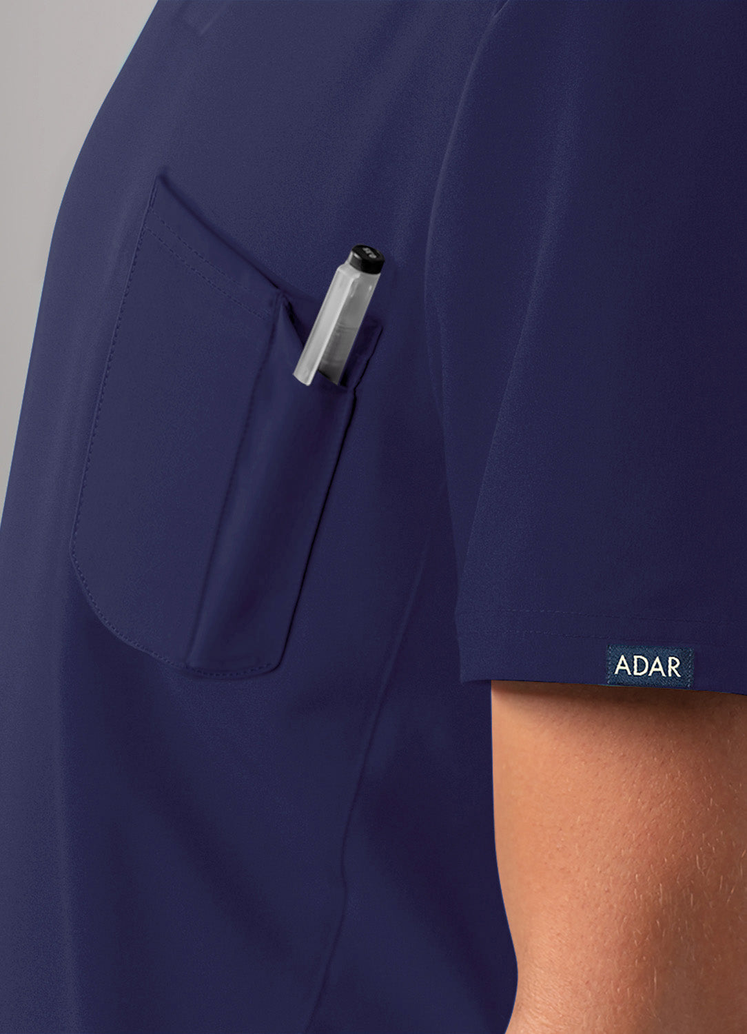 ADAR Addition Men's Modern Multi-pocket V-Neck Scrub Top (A6010)