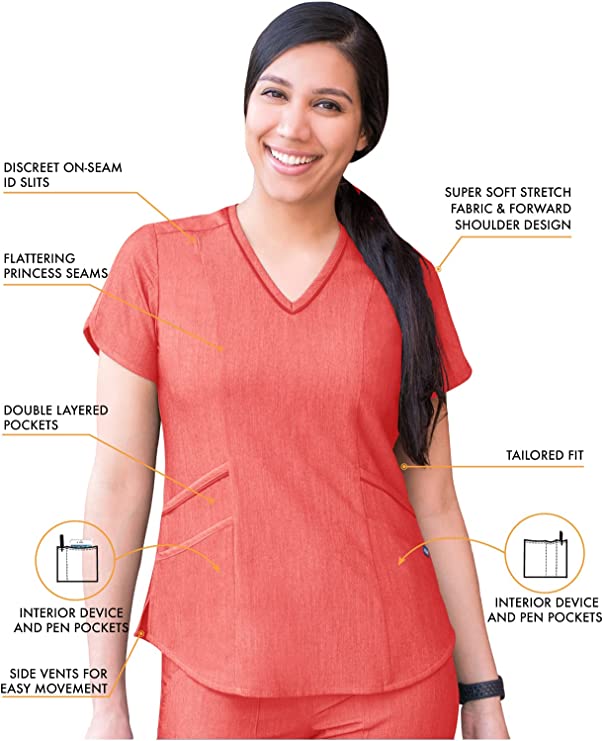 ADAR Pro Women's Tailored V Neck Scrub Top (P7002)