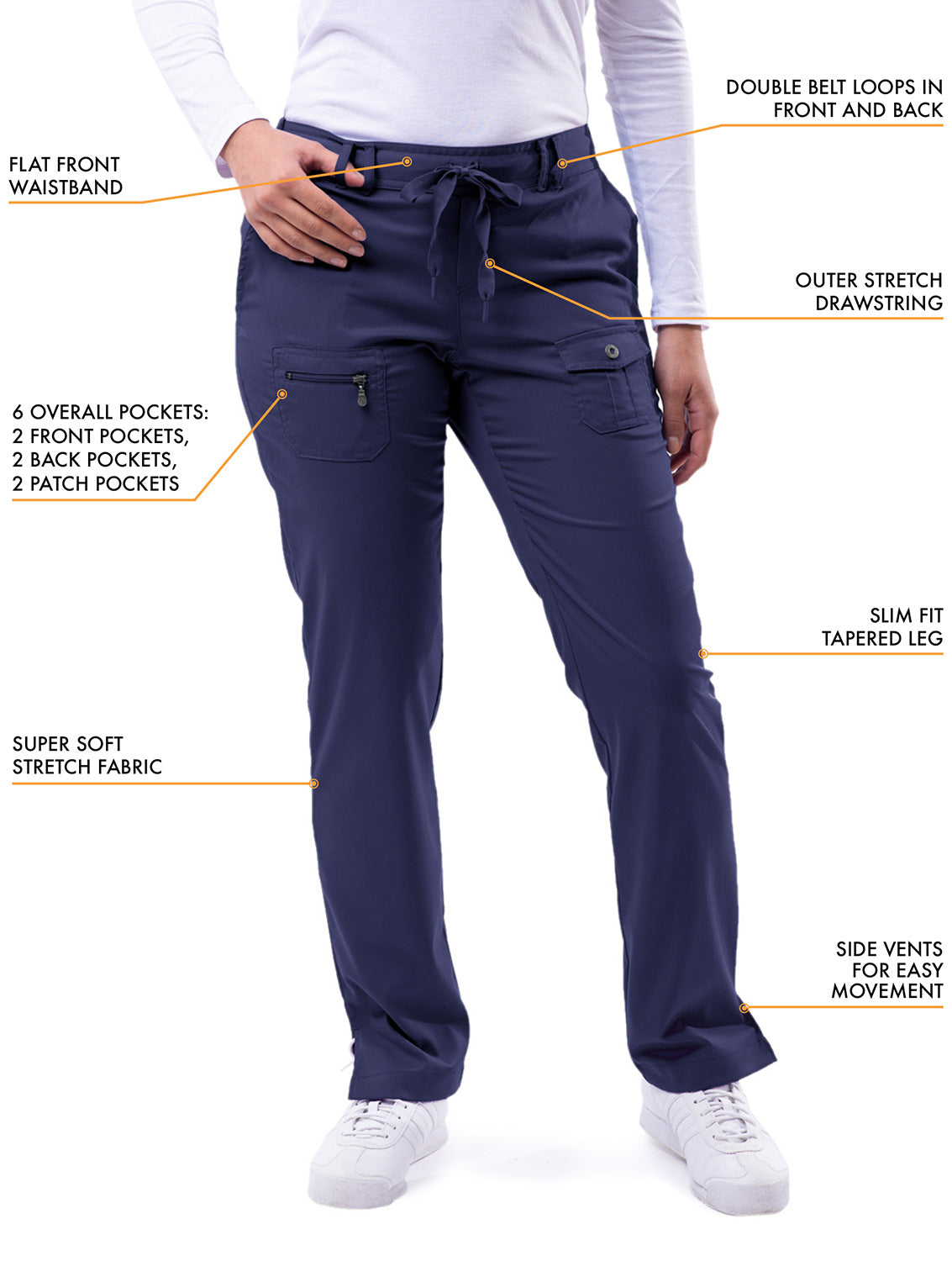 ADAR Pro Women’s Slim Fit 6 Pocket Pant (P4100)