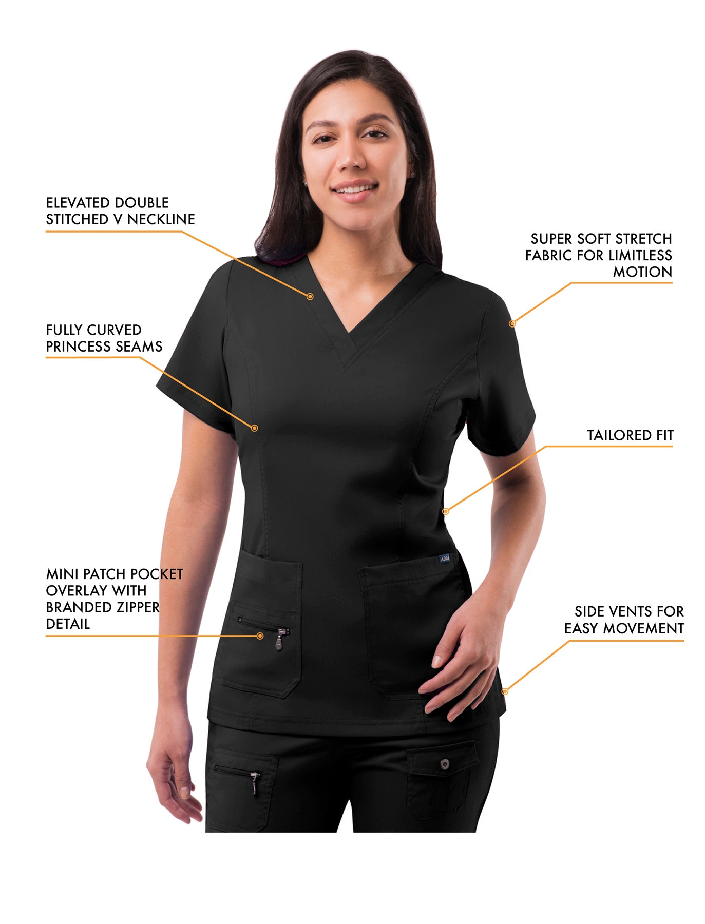 ADAR Pro Womens Elevated V-neck Scrub Top (p4212)