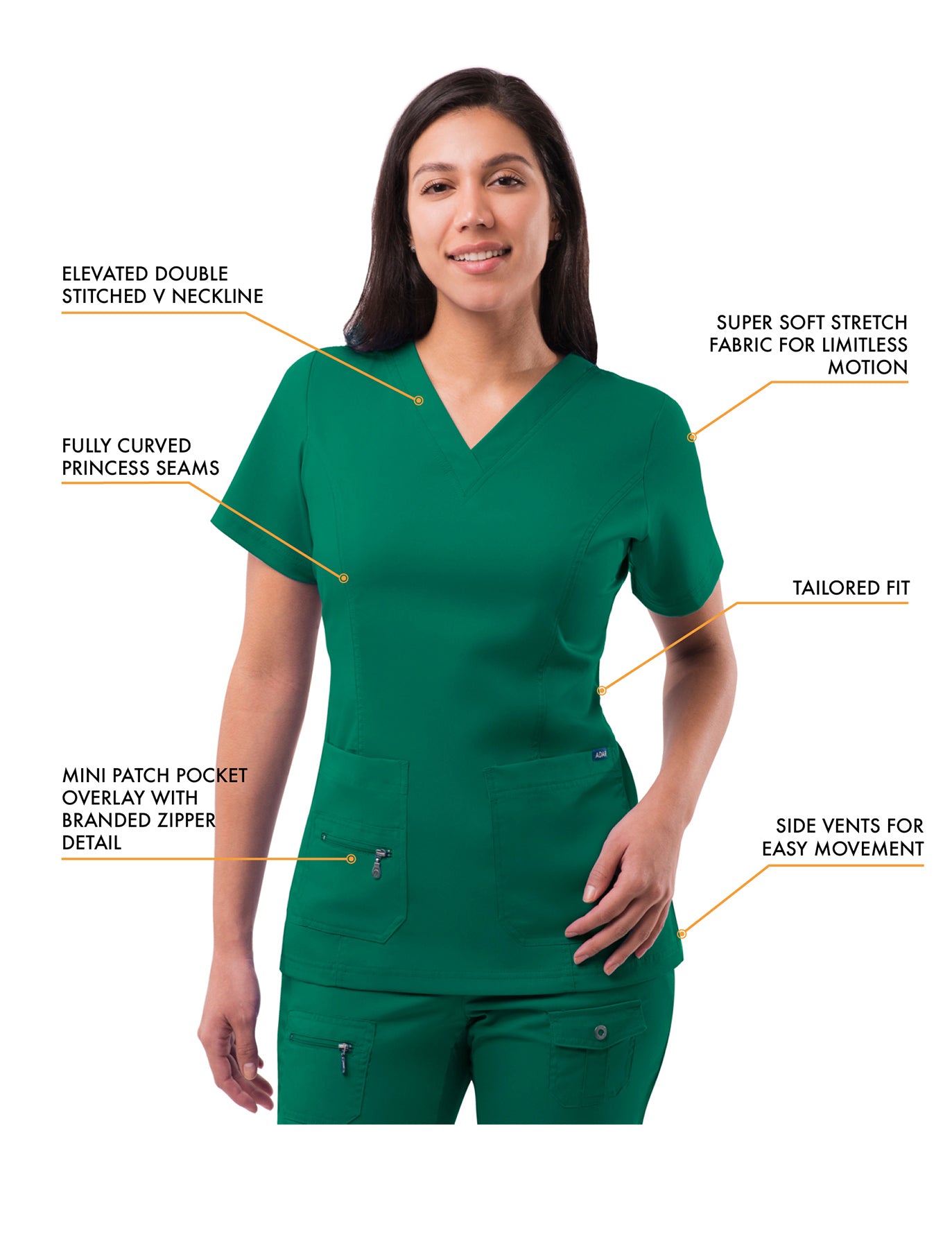ADAR Pro Womens Elevated V-neck Scrub Top