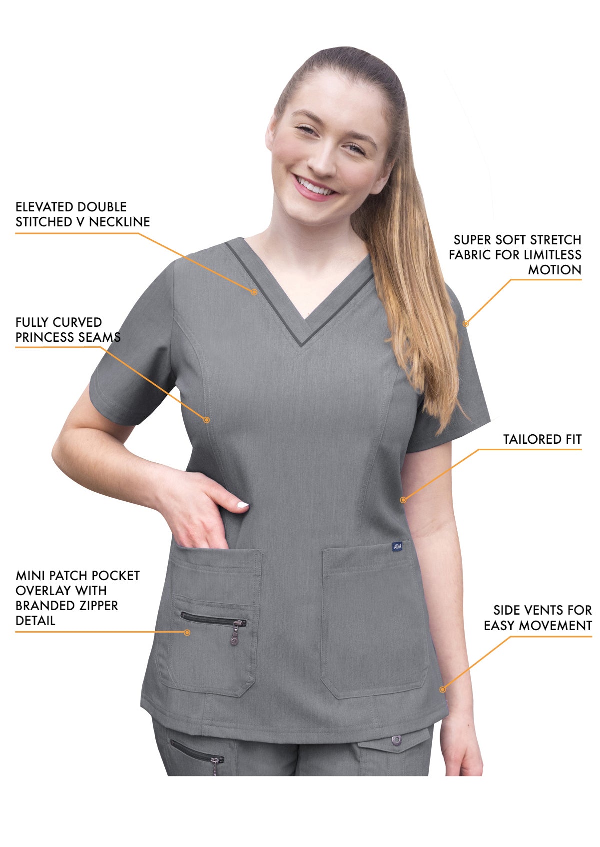 ADAR Pro Women's Elevated V-neck Scrub Top