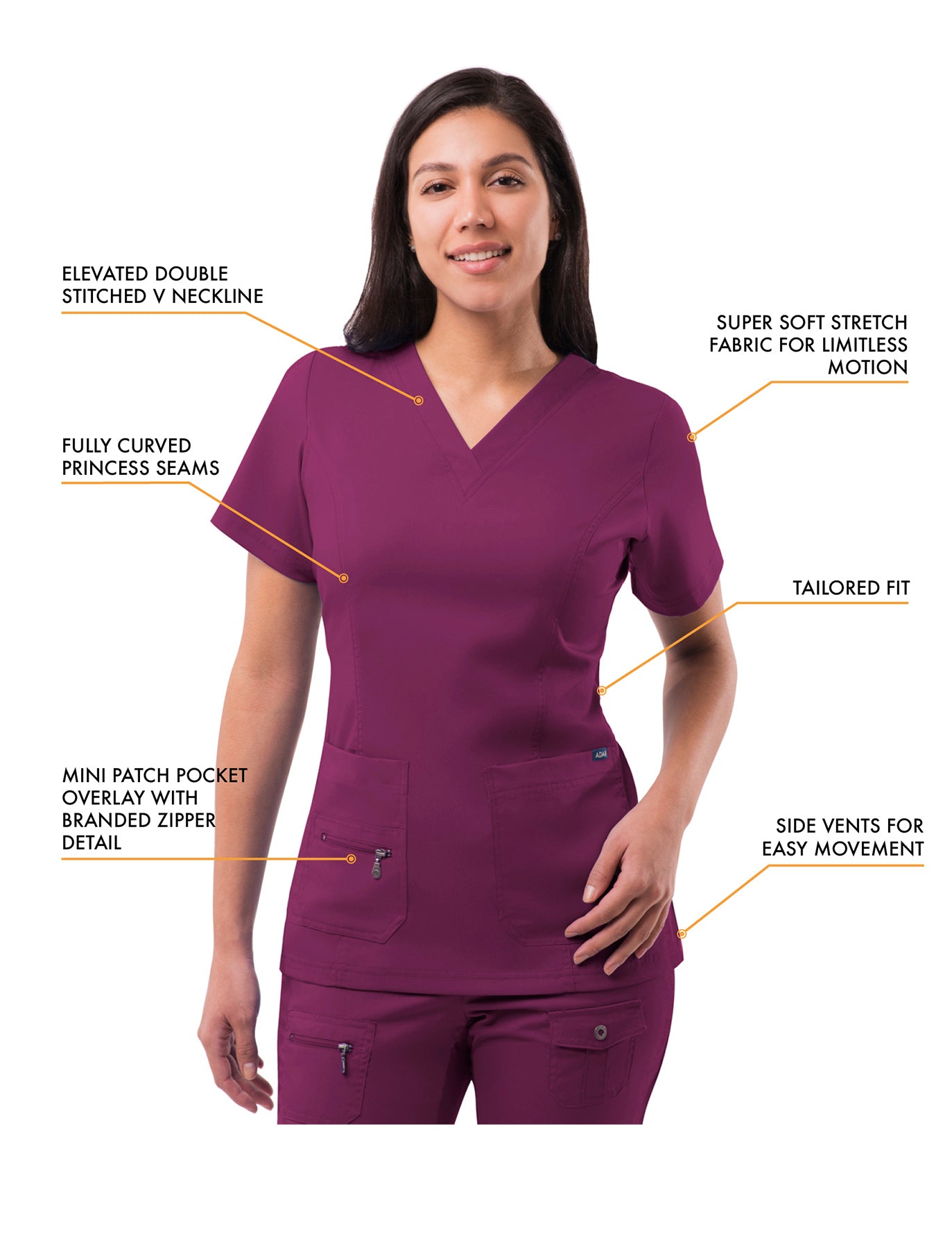 ADAR Pro Womens Elevated V-neck Scrub Top