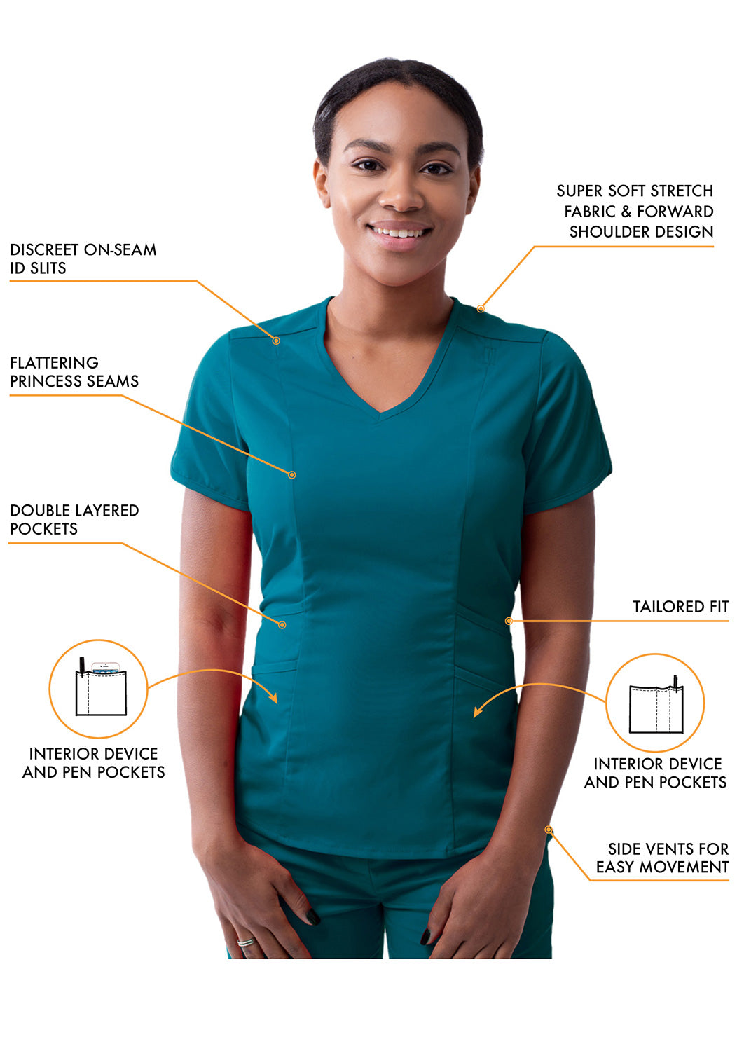 ADAR Pro Women’s Tailored V-Neck (P7002)