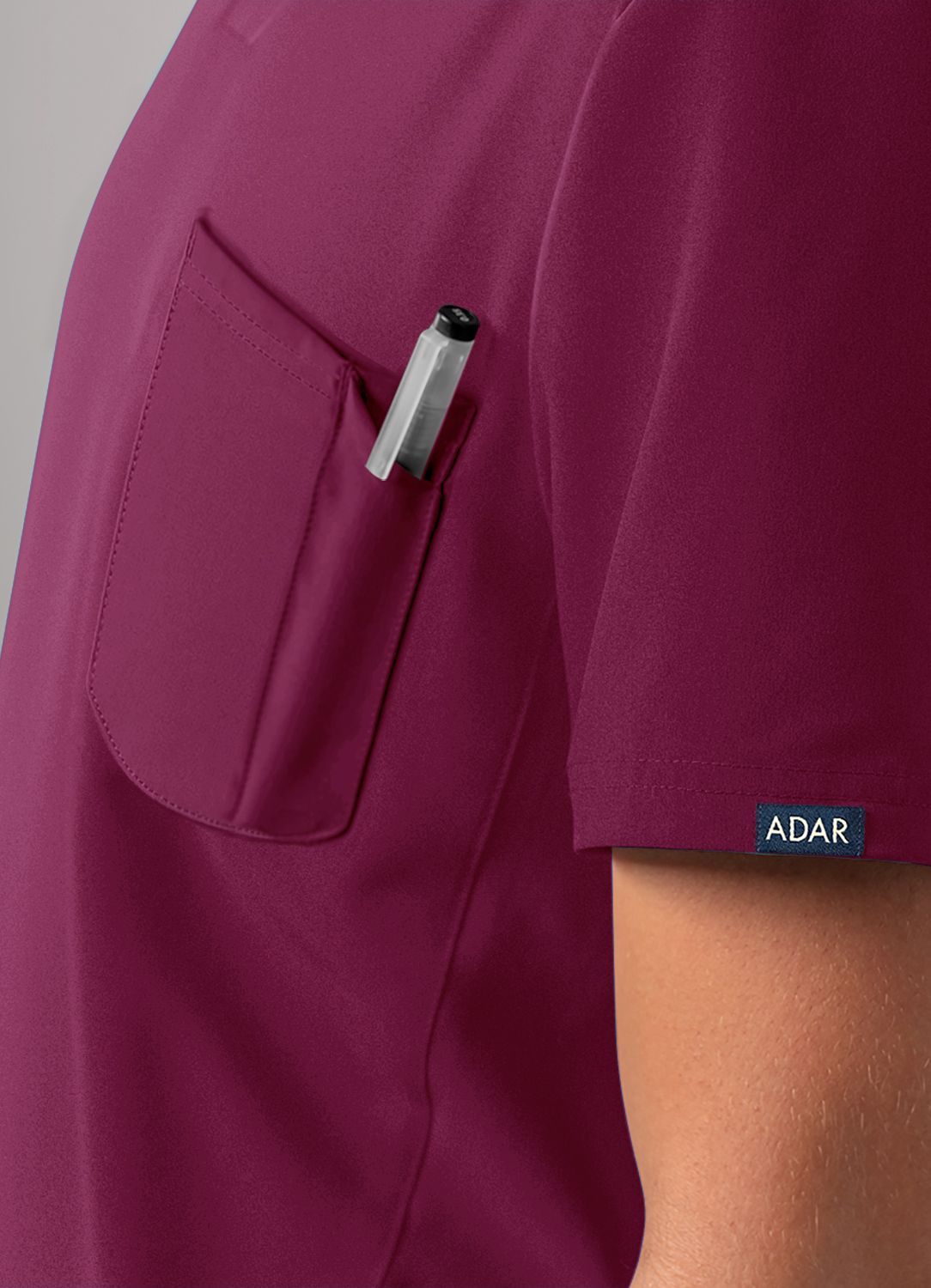 ADAR Addition Men's Modern Multi-pocket V-Neck Scrub Top (A6010)