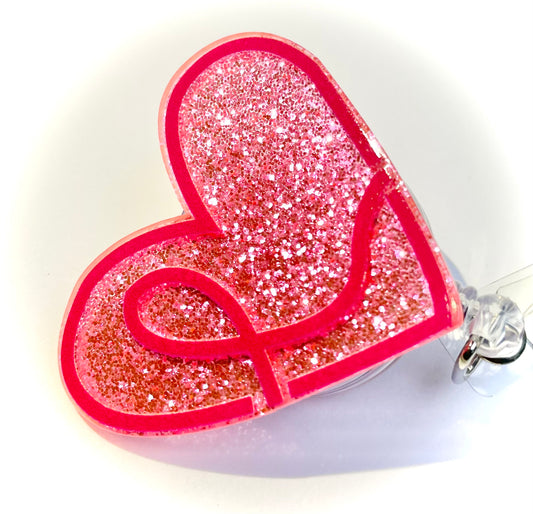 Pink Survivor Heart Badge Reel