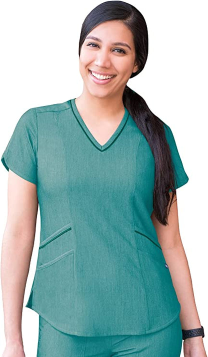 ADAR Pro Women's Tailored V Neck Scrub Top (P7002)