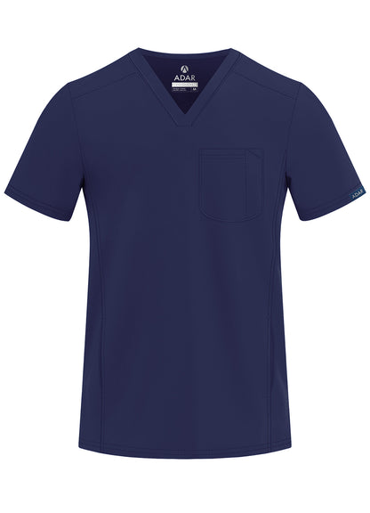 ADAR Addition Men's Modern Multi-pocket V-Neck Scrub Top (A6010)