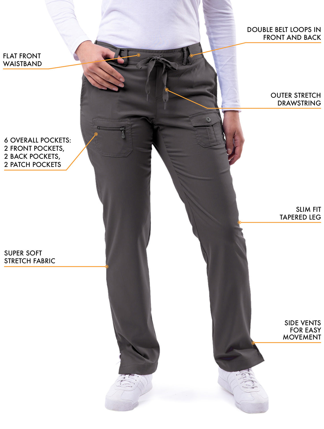 ADAR Pro Women’s Straight-Leg 6 Pocket Pant (P4100)