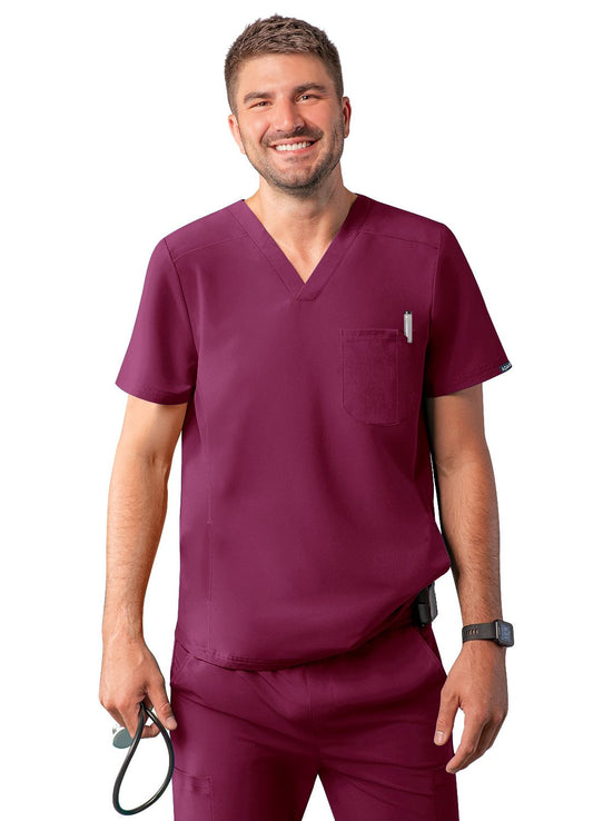 ADAR Addition Men's Modern Multi-pocket V-Neck Scrub Top (A6010)